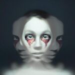 A hauntingly surreal portrait featuring abstract and eerie facial expressions.