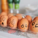 brown eggs on white tray
