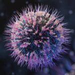 a close up of a bunch of purple flowers