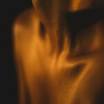 a blurry photo of a person's torso